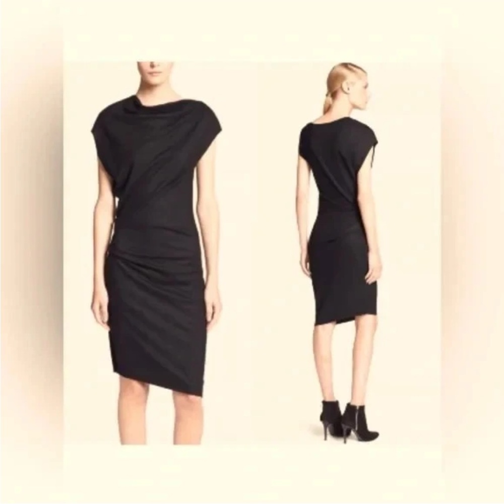 Helmut Lang Black Asymmetrical Dress